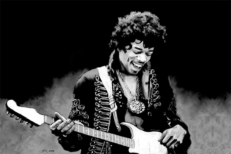 Custom Jimi Hendrix Poster Guitar Wall Stickers
